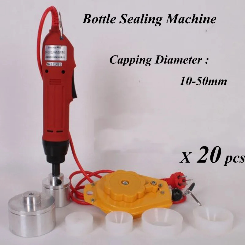 

20 Sets Electric Capping Tools Equipment Handheld Pharmaceutical Bottle Capper Foils Jar Locking Machine