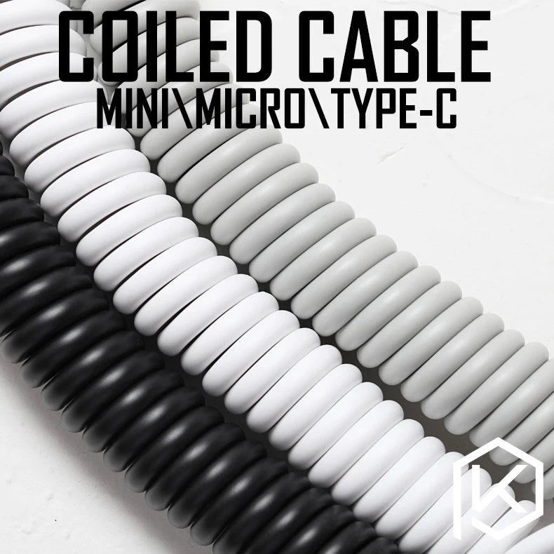 coiled Cable wire Mechanical Keyboard GH60 USB V2 cable mini micro type c USB port for kit poker 2 xd64 xd75 xd96 mobile phone