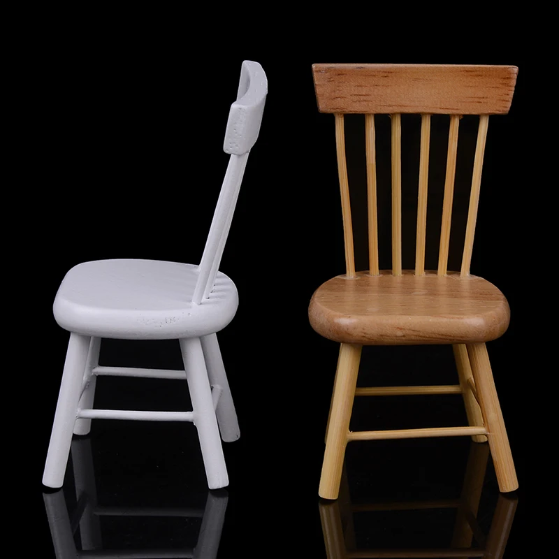 1.7 x 1.4 x 3.1 inch 1/12 Dollhouse Miniature Dining Furniture Wooden Chair High Chair Exquisite Collection for Dolls Play House