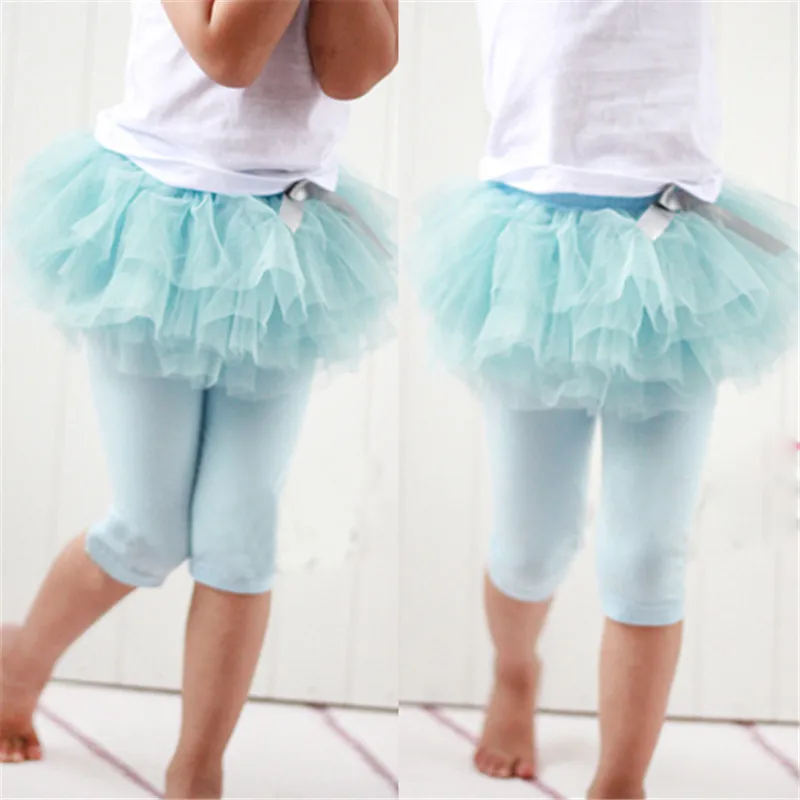 3 Colors Children Girl Skirt  Tutu Culottes Leggings Gauze Pants Party Skirts With Bow Dance Clothing 0-3 Years