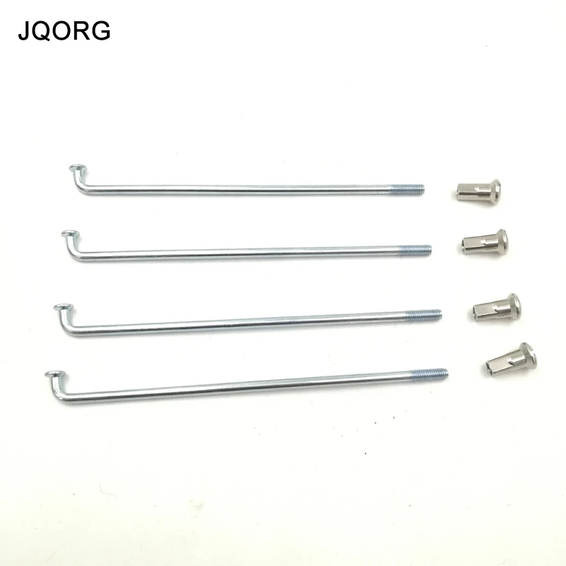 JQORG Spokes 8G Diameter 4.0mm Motorcycle Spokes Galvanization Surface Electric Motorcycle Spokes J-BEND Electric Bike Spokes