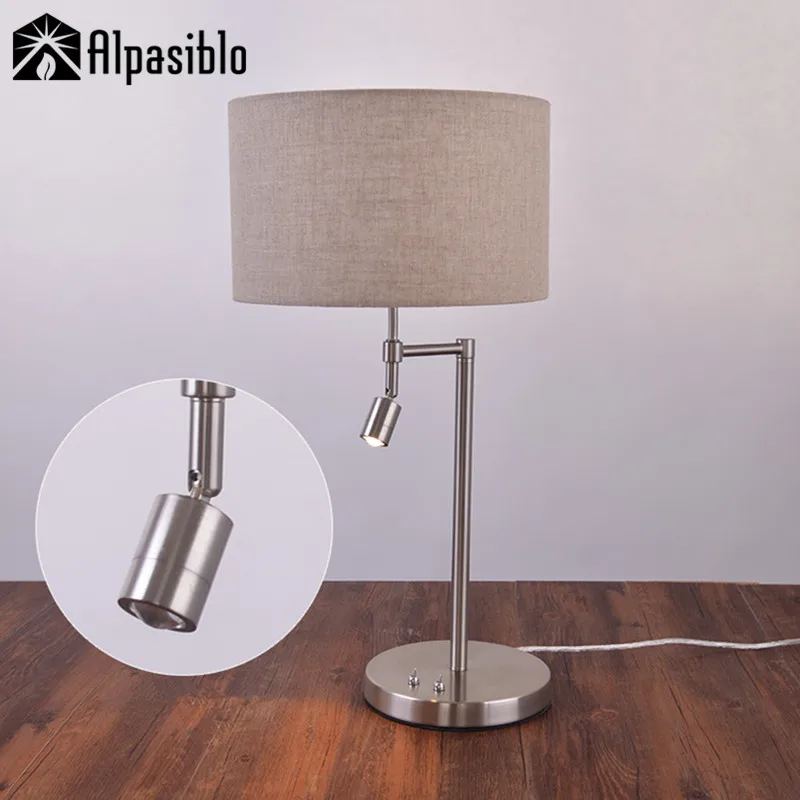 Led Desk Lamp Read Table Lamp Lamparas De Mesa Para El Dormitorio Fabric Bed Lamp Bedside Lamp Abajur Para Quarto Living Room