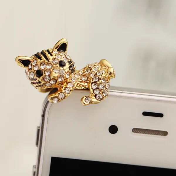 Lovely Lie Kitty Full Of Diamonds Anti Dust Plug For Iphone6 6s For Andriod And All 3.5mm Earphone Jack Plug