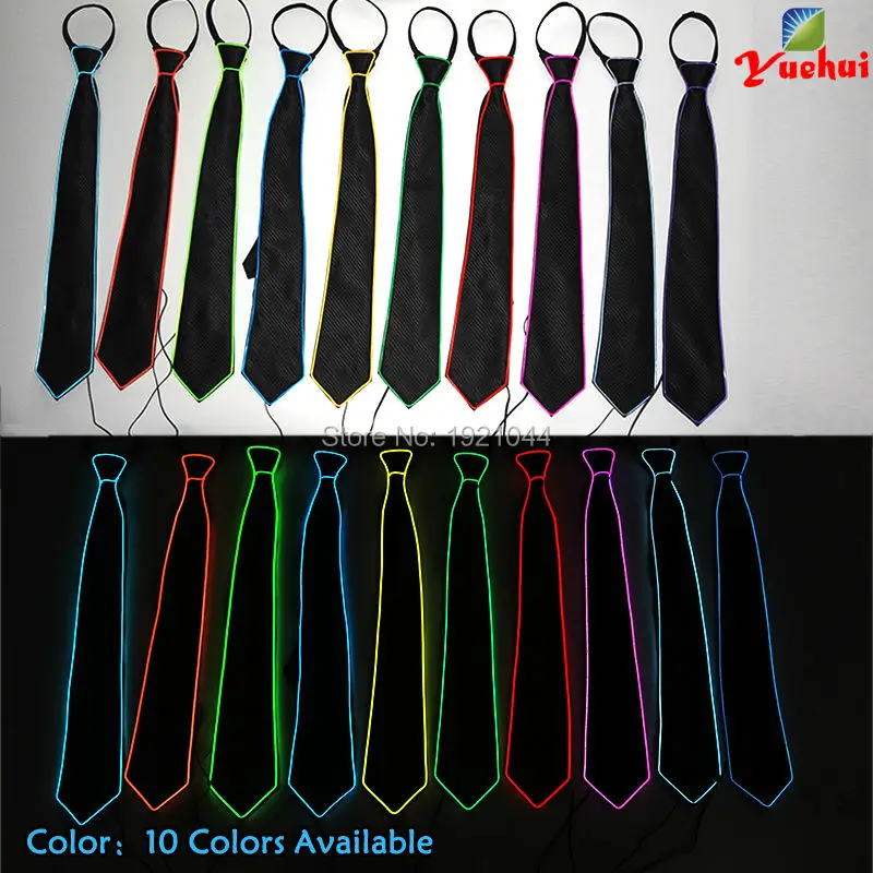 Necktie for Men, Neck Tie, LED Neon, Making Fashion Accessories, Party Decor, GLowing Wedding EL Wire, 10 Style, 100PCs