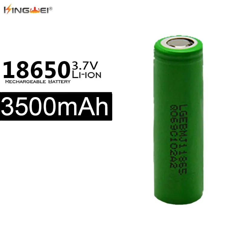 10pcs Original Kingwei 100% 18650 3500mah Green for LG MJ1 10A Li-ioin 3.6V  Battery For  E-cigarette Flashlight