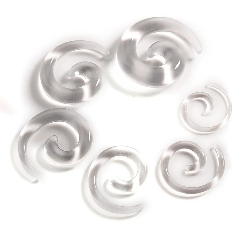 imixlot 12Pcs Acrylic Ear Tapers Spiral Ear Stretching Piercing Body Jewelry Mix Lots Fake Ear Expander Plug Tunnel Kit