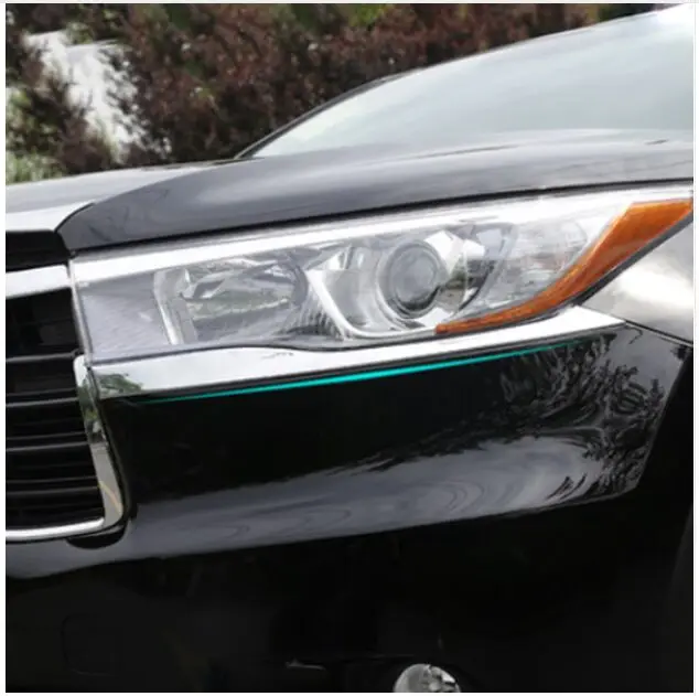 

ACCESSORIES FIT FOR TOYOTA HIGHLANDER KLUGER 2014 2015 CHROME HEADLIGHT EYELID TRIM COVER MOLDING EYEBROW GARNISH