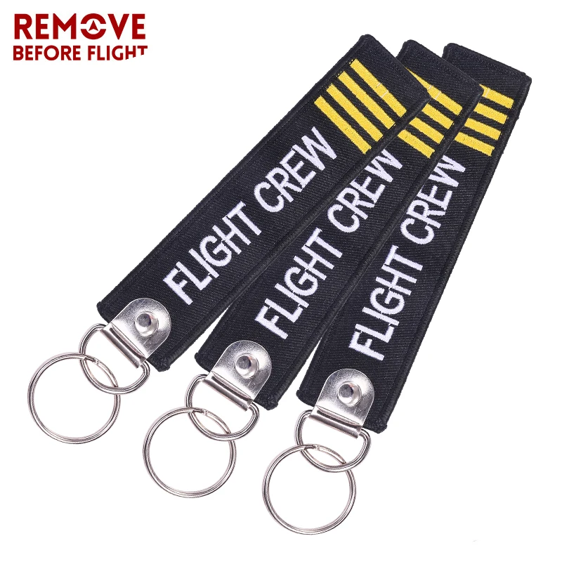 Fashion Keychain Aviator Flight Crew Key Chain Jewelry Embroidery Pilot Key Ring Chain Aviation Gift Key Holder 3 PCS/LOT