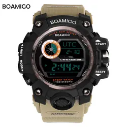 BOAMIGO brand men digital sport military watch UTC DST time auto led boy swim shock waterproof wristwatches Relogios Masculino