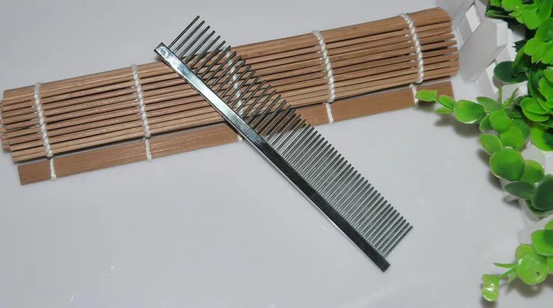 100pcs/lot Pet Comb Stainless Steel Needle Grooming 16cm Dog Comb Single-Sided  Unhairing Cats Removal Hair Combs ZA3783