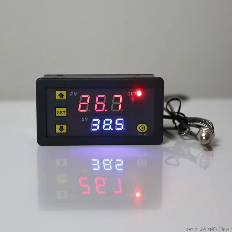 Digital Temperature Controller -60~500 degree K-type M6 Probe Thermocouple Sensor Embedded Thermostat