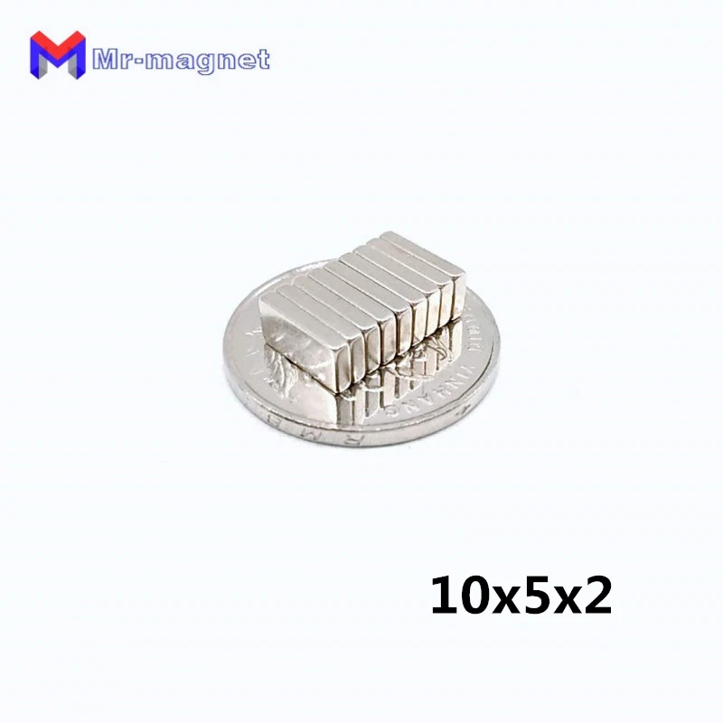 Block magnet 500pcs 10x5x2 mm magnesy 10mm Rare Earth neodymium N35 10*5*2 mm super strong Cuboid block magnets Hot sale