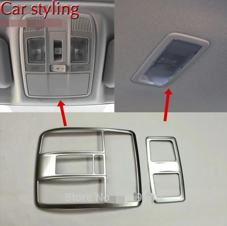 ABAIWAI Car Reading light lamp Modeling Frame Cover Sticker Strip Matte For Mazda CX-3 CX3 2017 2018 ABS Chrome Auto Car styling