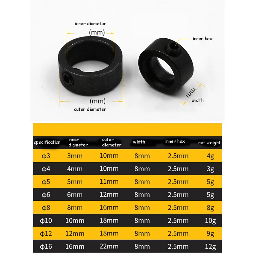 8 pces 3-16mm bit limite anel carpintaria broca profundidade posicionador brocas localizador + chave kit ferramentas de combinação de aço carbono alto