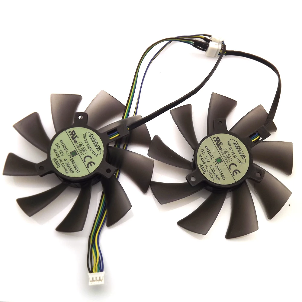 Free Shipping 2pcs/Lot T129025SU 12V 0.38A 4Pin For ASUS HD7970 HD7950 GTX680 DirectCU II Graphics Card Fan