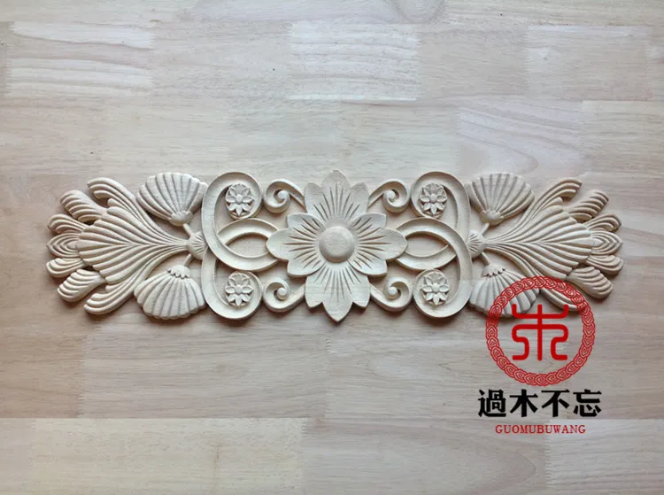 Don't forget the wooden Dongyang wood carving wood applique Decal Decals European plum flower door vertical wave flower bed flow