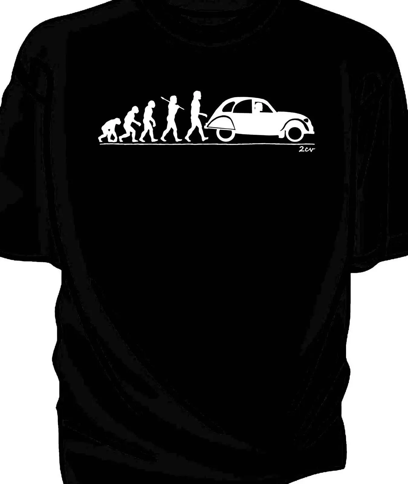 Summer 2019 Cotton Men Fashion Summer Style Fitness Brand 'Evolution of Man' - Classic American Car Fans 2Cv Casual Tee