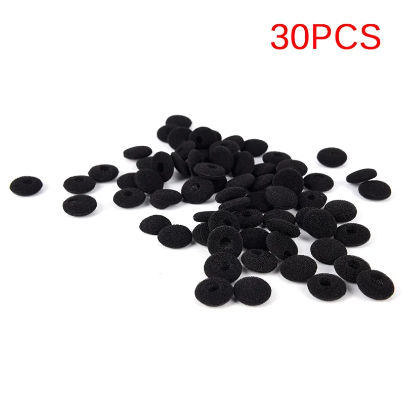 30Pcs Sponge Covers Tips Black Soft Foam Earbud Headphone Ear pads Replacement For Earphone MP3 MP4 Moblie Phone