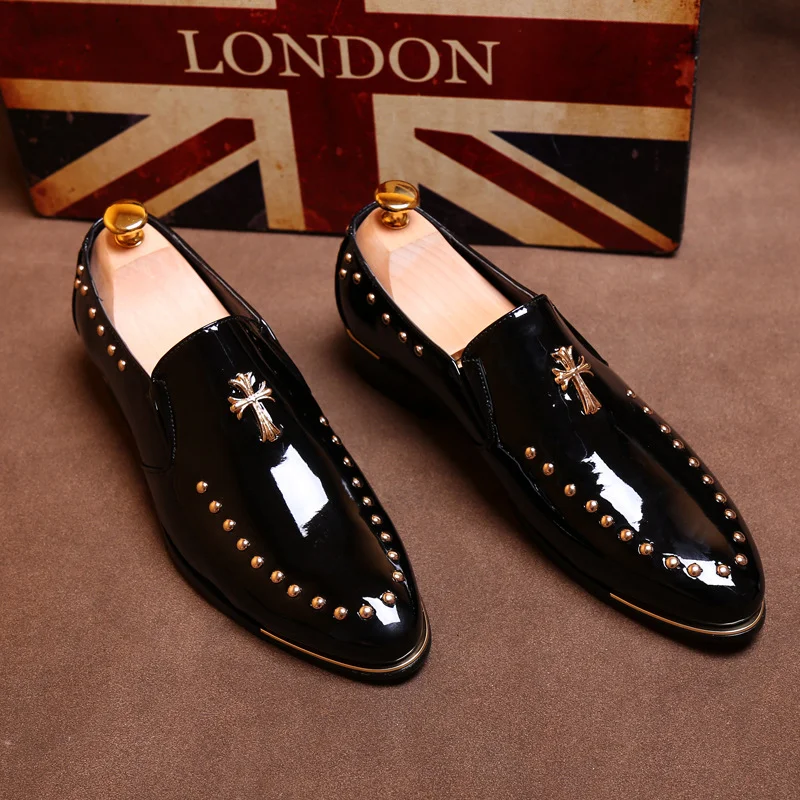 Fashion Luxury Men Dress Shoes Formal Slip-on Leather Men Business Shoes Casual Oxfords for Mens Drop Shipping X3 35