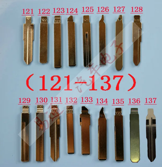 

17Pcs/Lot Folding key blade Full Types Car key embryo replacing the key head Remote Key Blade Original Slot Type A NO 121-137