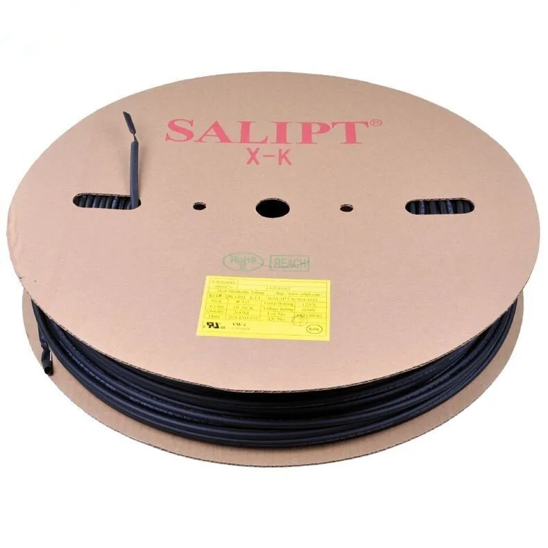 Il trasporto libero 20 m/lotto 2.5mm dia. pe termorestringibile tubo nero termorestringibile tubo 600 v termorestringibile tubi a parete sottile