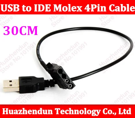 Free shipping via DHL/EMS 100pcs/lot High Quality USB to IDE Molex 4Pin Adapter Cable for Chassis Cooling Fan, Change 12V to 5V