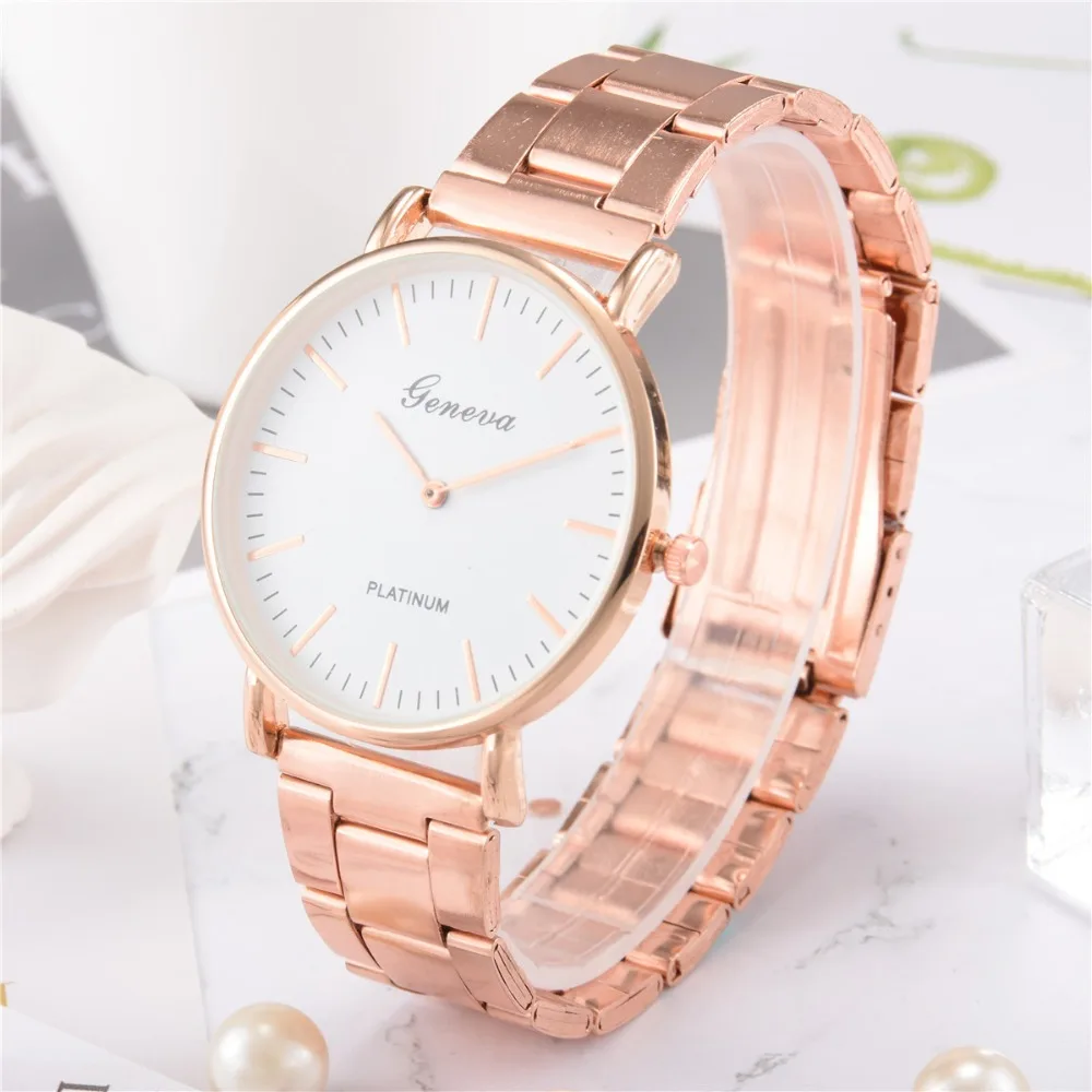 New Famous Brand Geneva Silver Casual Quartz Watch Women Stainless Steel Dress Watches Relogio Feminino Men Clock Ladies Watch