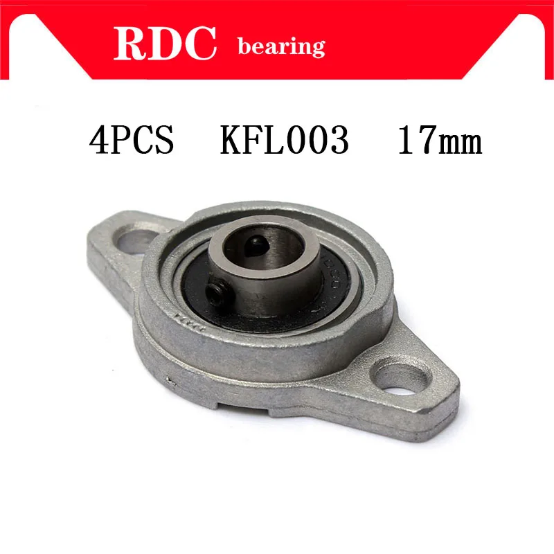 

Free Shipping 4pcs KFL003 FL003 17mm High quality pillow block bearing zinc alloy insert linear bearing shaft support CNC part