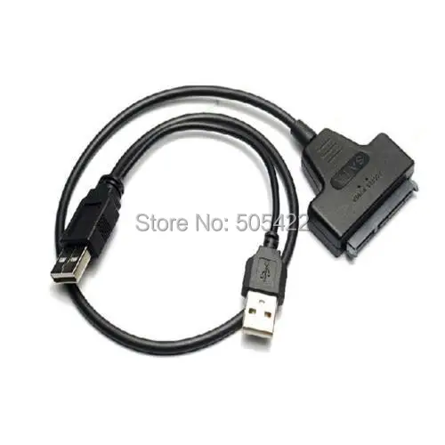 Новый жесткий диск SATA 7 + 15 Pin 22 к USB 2,0 кабель адаптера для 2,5 HDD ноутбука 500 шт./лот