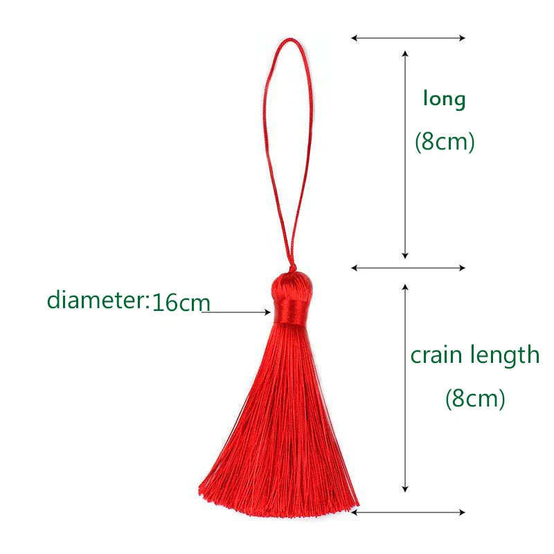 8cm fat tassel Hanging Rope Fringe for Sewing Curtains Garment Home Decoration Jewelry Craft Accessories decorative key 2pcs/lot