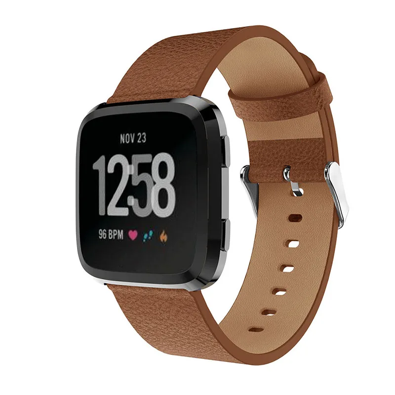 Leather Watchband Strap for fitbit Versa Bracelet Wristband Smart Watch Band