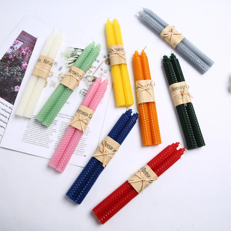 

Superior quality Natural beeswax candle Branched candles handmade Multicolor Candlelight Dinner candle home wedding decoration