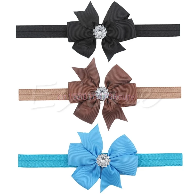 10Pcs Newborn Baby Girl Ribbon Bows Headband Infant Toddler Headwear Bows Elastic Hairbands Girls Kids Hair Accessories