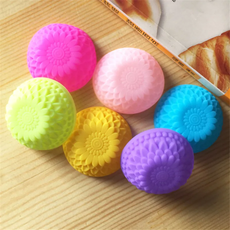 500pcs/lot Chrysanthemum egg tarts cups silicone cake mold bakeware