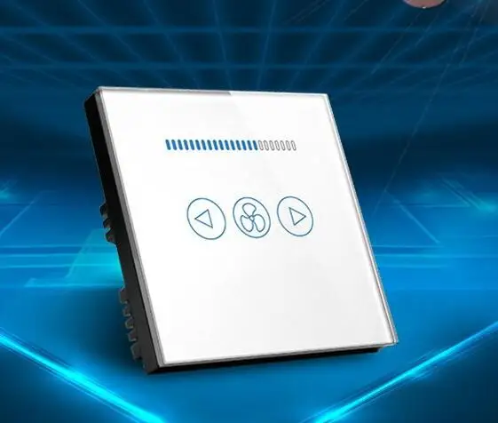 Stepless speed regulation touch fan switch 600W Crystal panel wall speed controller switch for ceiling fan AC110-220V