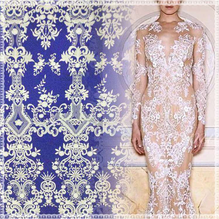 Luxury fashion lace design formal dress fabrics french lace fabric 10yards a lot