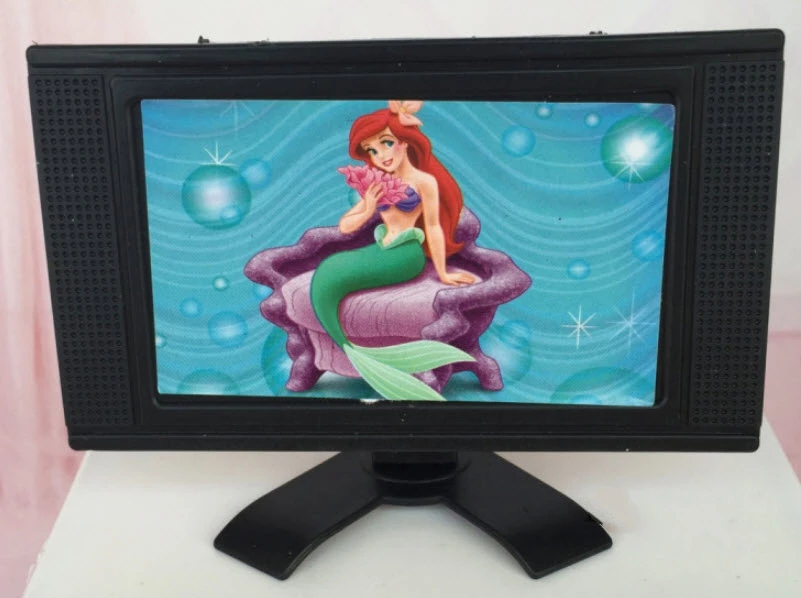 Dolls TV Toy for Barbie Doll Mini Cute House Furniture TV Toys Accessories Flat Screen Detachable LCD TV for Barbie