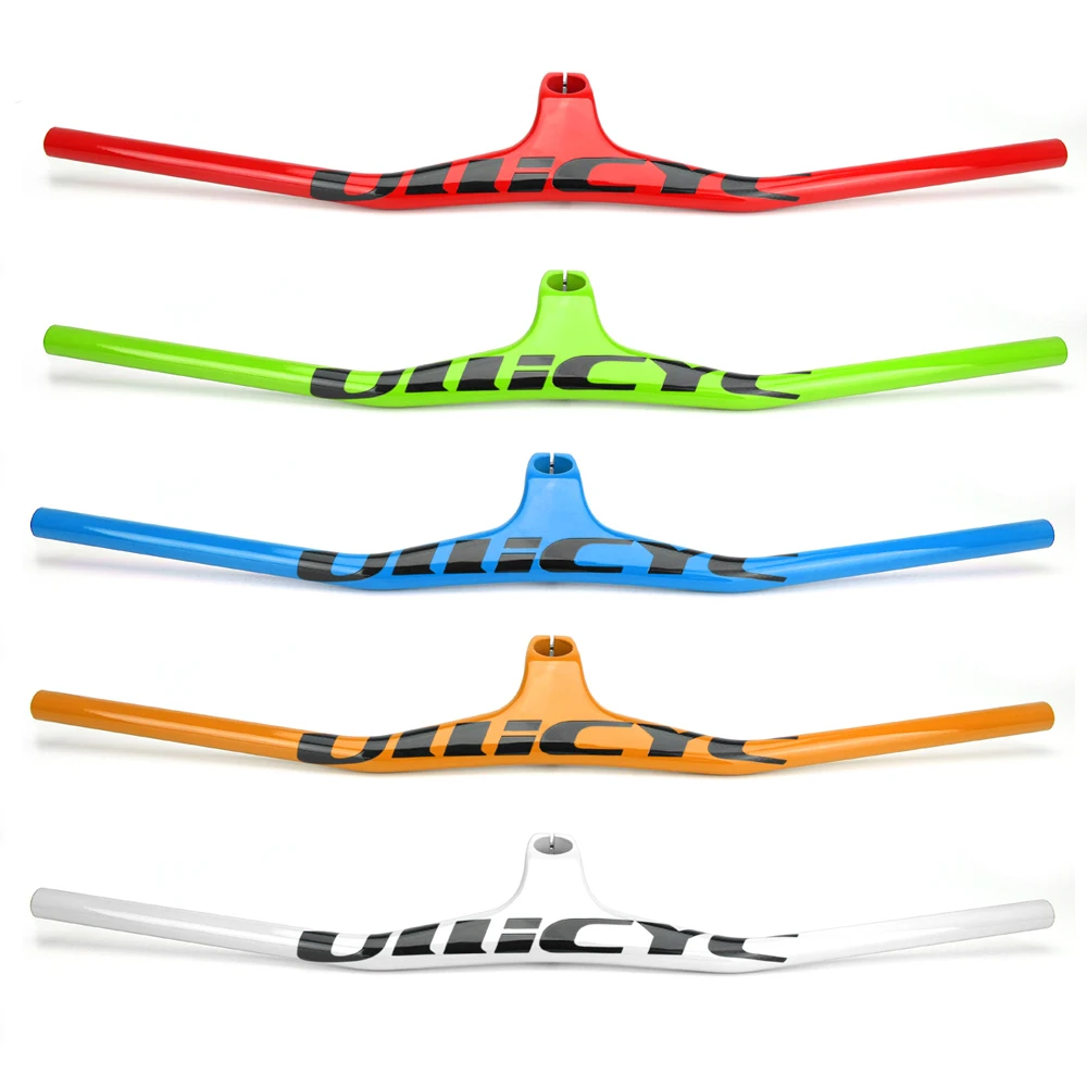 ULLICYC-Guiador e Hastes para Mountain Bike, MTB, Guiador Cockpit Integrado, Peças de Bicicleta, 28.6mm-17 Graus De Carbono, 660-800mm