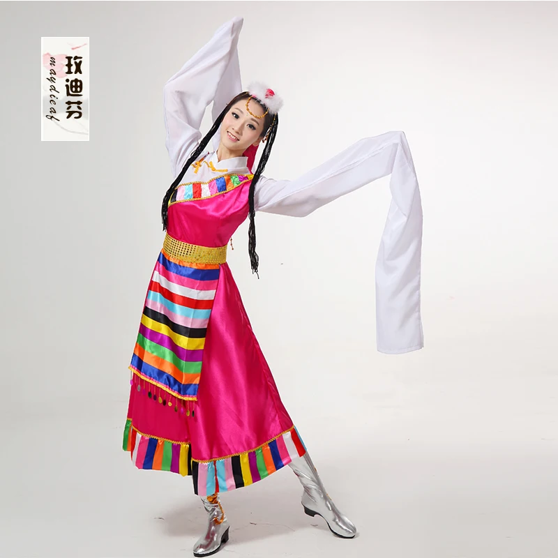 Dance clothes Costume Tibetan gowns dress Women clothing Tibetan Women\'s Dance Costume Clothes Ladies Miao Clothing Hmong