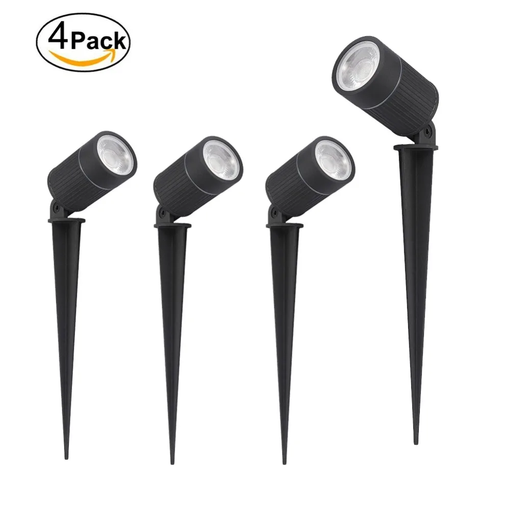 

4 Pieces Waterproof IP67 Street Bulb Lighting In-ground Outdoor Spot Deck Light Landscape Lawn Lamp Garden Spike LED J102A-4