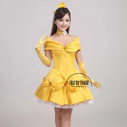 Princess Adult Belle Short Cosplay Costume Halloween Costumes Dress For Women Custom-Made