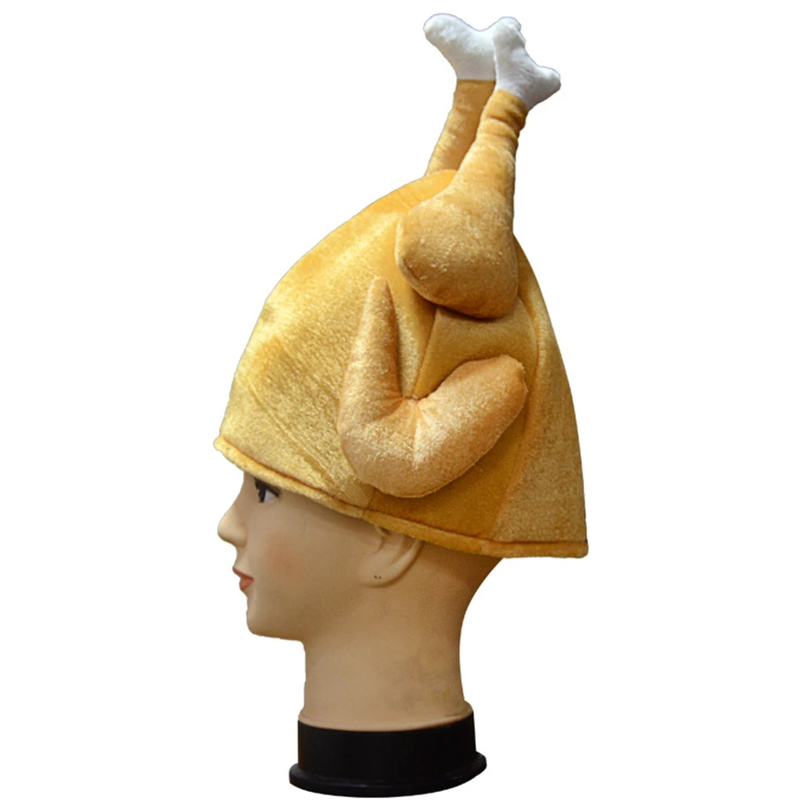 New Halloween ball  Funny Adults Hats Chicken Leg Cap Thanksgiving Turkey Hat Festival Party Decoration Funny Caps Wholesale