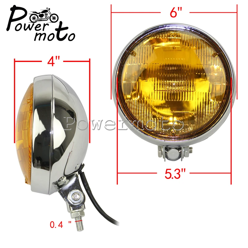 Motorcycle Chrome Retro Bates Style 5.75\