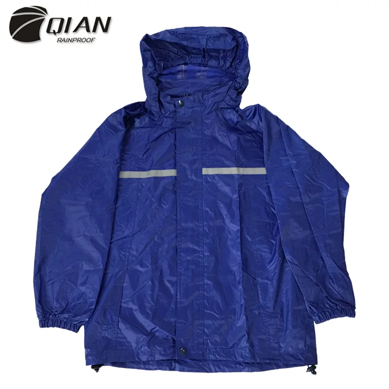 QIAN 6-15 Years Old Impermeable Children Raincoat School Waterproof Kids Rain Coat Boys/Girls Rain Gear Poncho Rain Pants Jacket