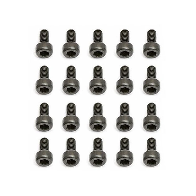 200 Pcs M3x8 SHCS Hexagonal Pan Socket Head Knurled Cap Screw Bolt for RC Plane Motor FPV Frame