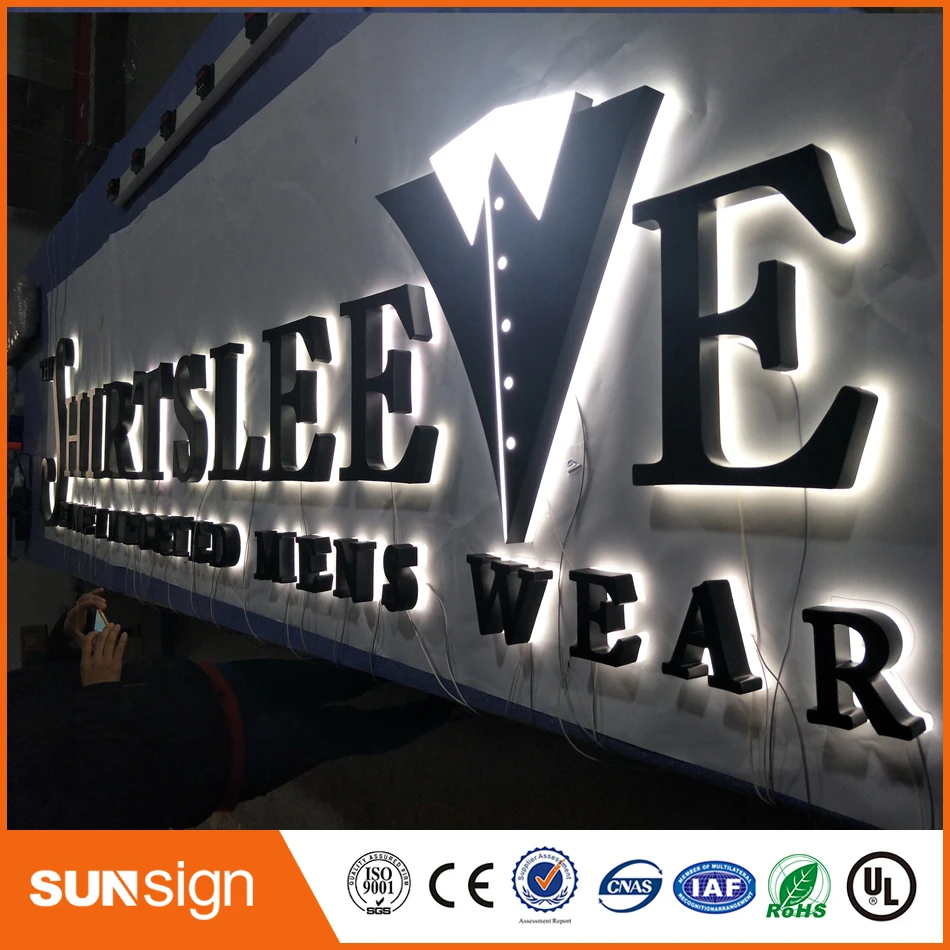 Wholesale Metal Letter Signs LED Channel Signs Stainless Steel Backlit Letter for Building Advertising