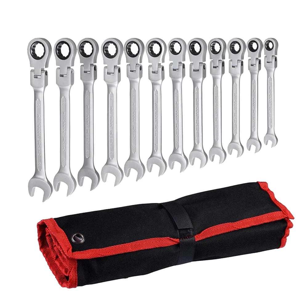 

12pc A Set Of Keys For Car Repair Adjustable ratchet spanners combination wrenches set of auto repair hand tool for cars kit