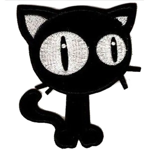 

Small Black Cats Embroidery Patches Made by Twill with Heat Cut Broder and Iron On Backing Welcome Customized Free Shipping