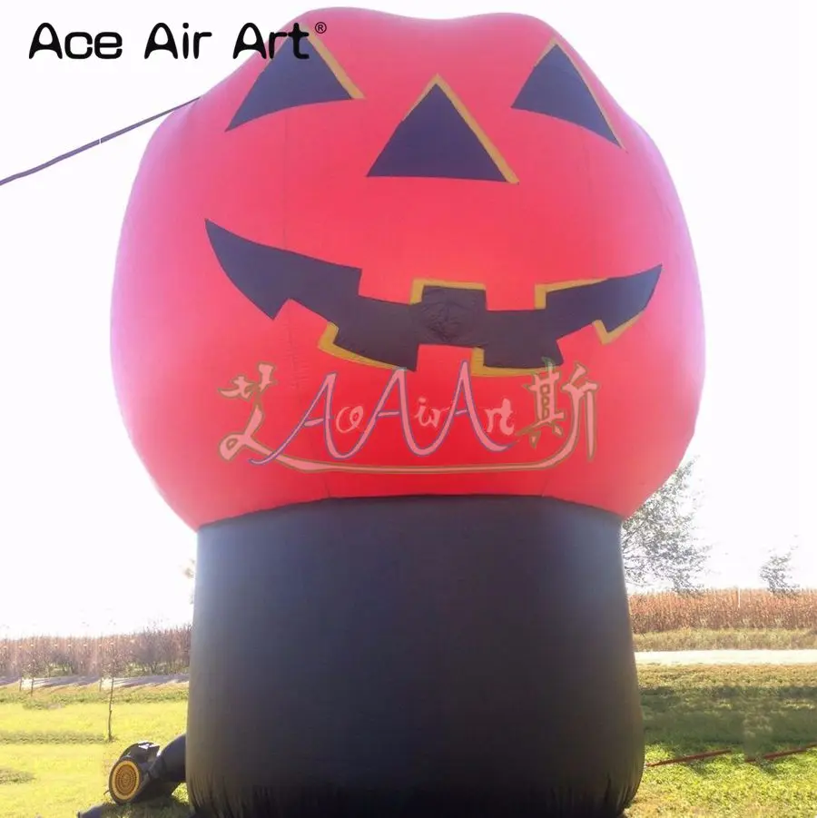 Enorme linterna inflable de calabaza para decoración de eventos de 5 m de H con soporte de Base linternas inflables para el festival de Halloween