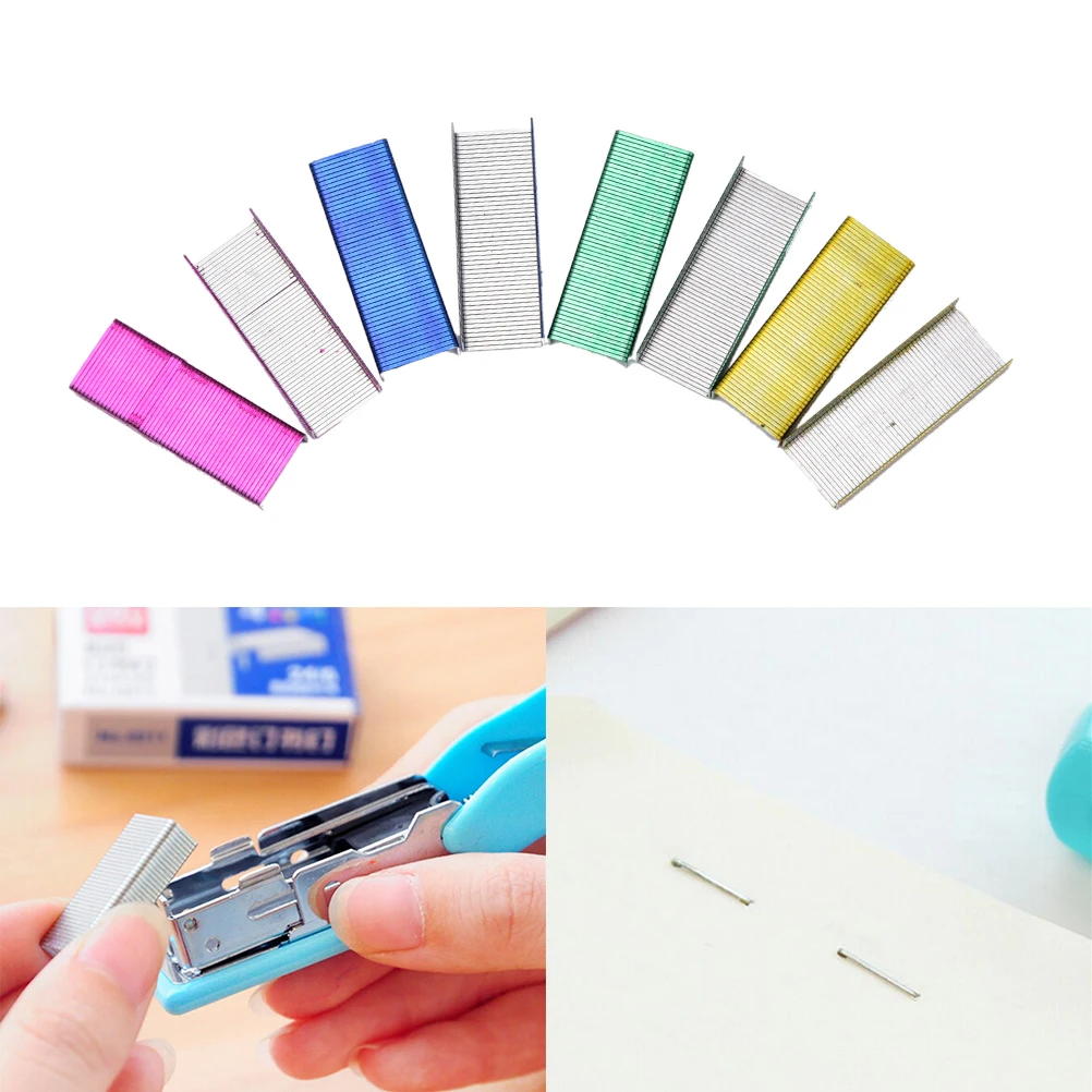 Peerless 1Pack 12mm colorful Size Taples For Stapler Silver Stainless Steel Staples Wood Furniture Office Binding Supplies